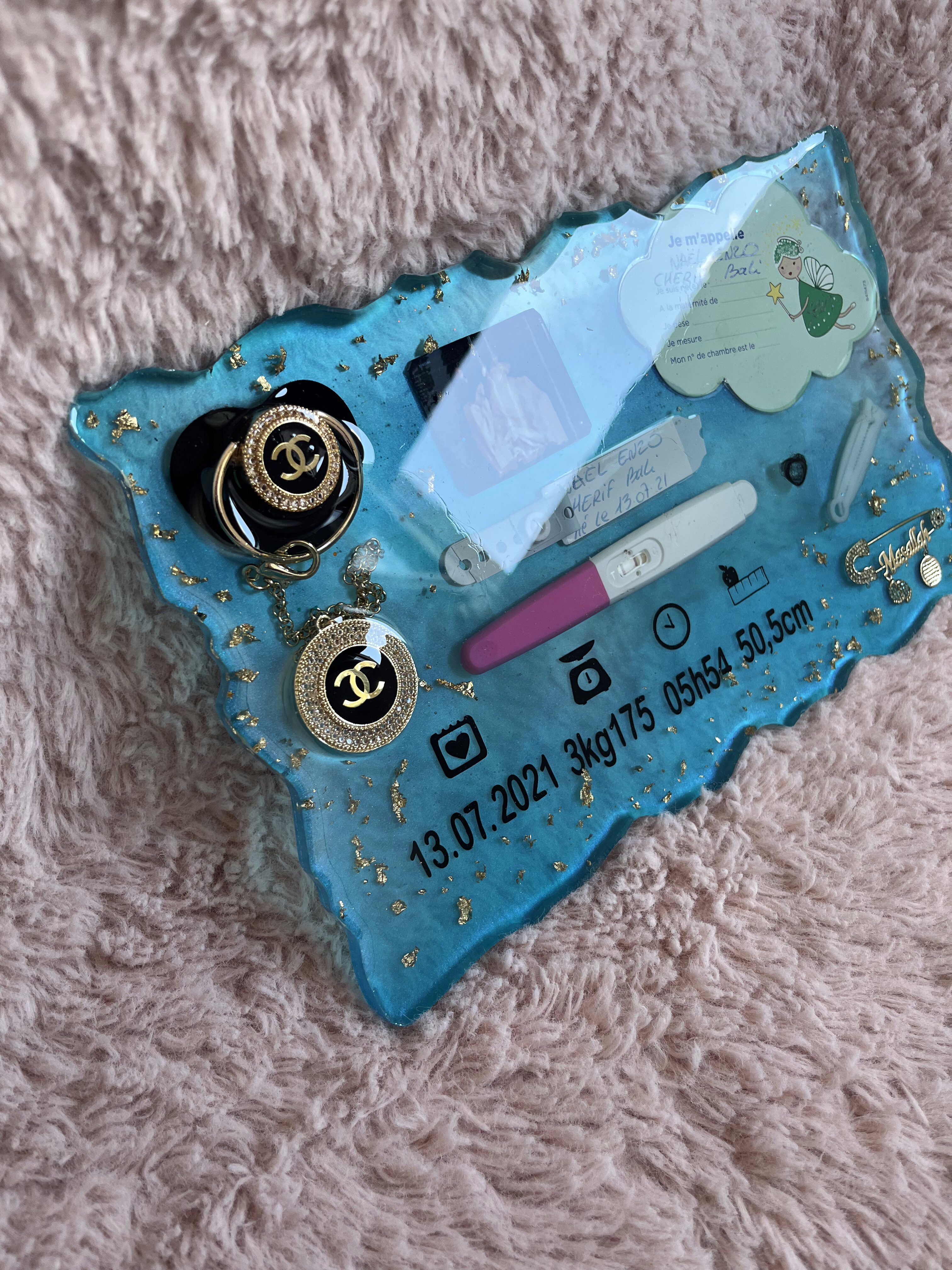 Pancarte de naissance ronde/rectangulaire avec pied ou attache – Image 5
