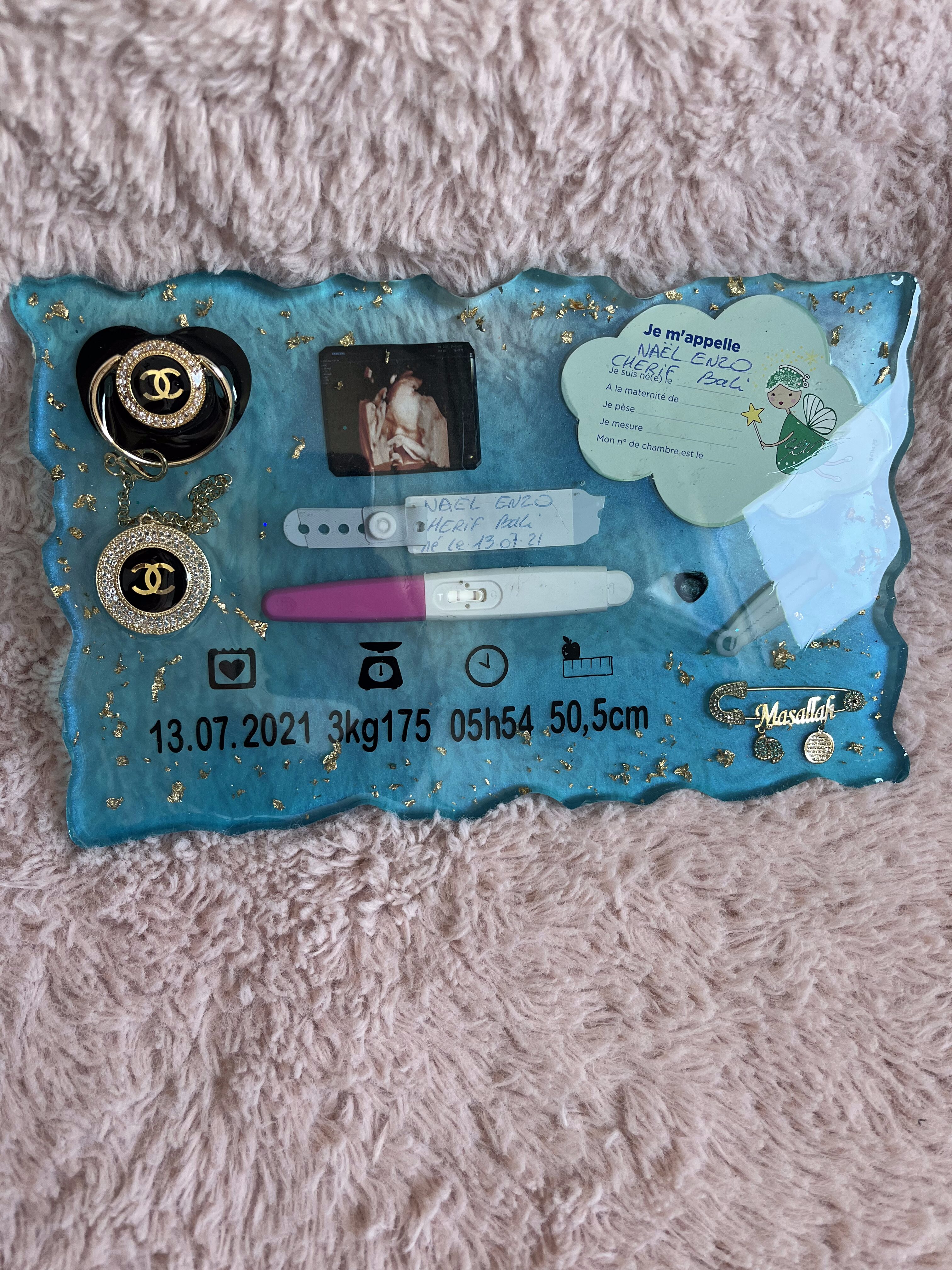 Pancarte de naissance ronde/rectangulaire avec pied ou attache – Image 4